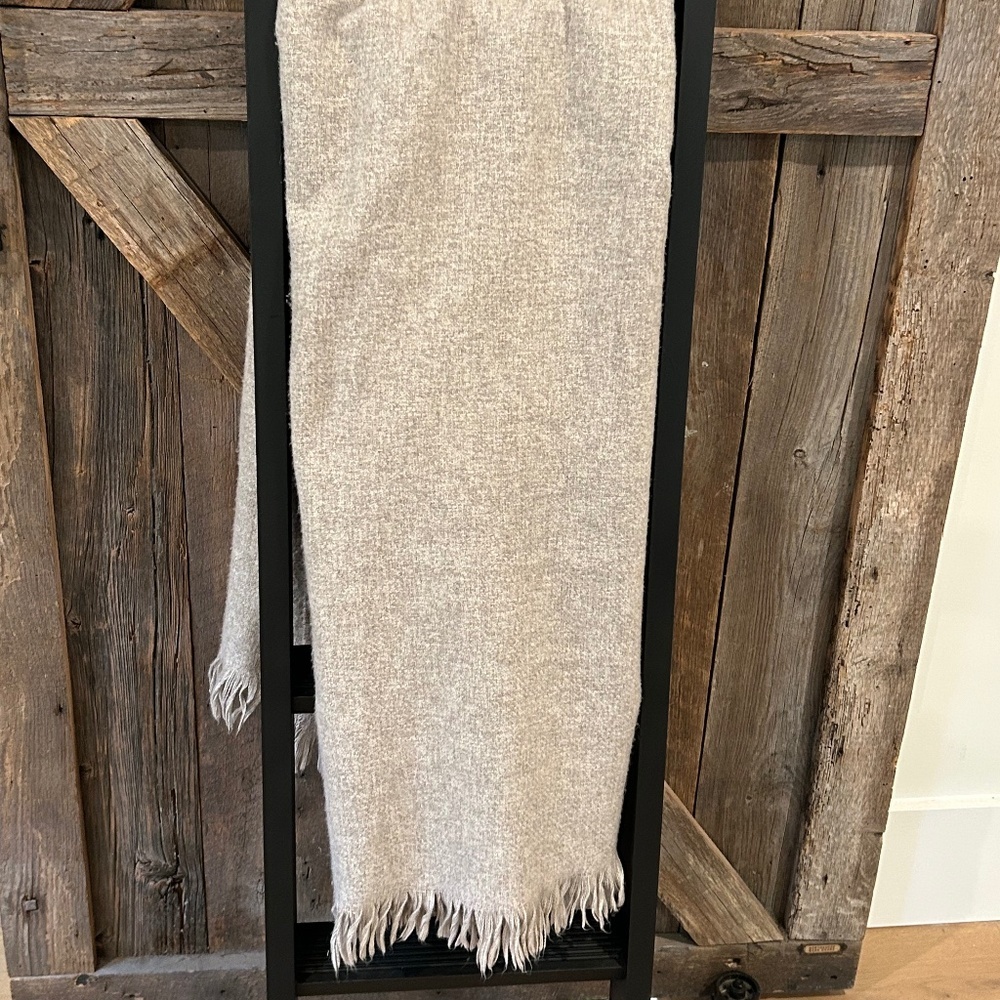 WEST ELM GRAY RUSTIC THROW BLANKET 50 X 60"